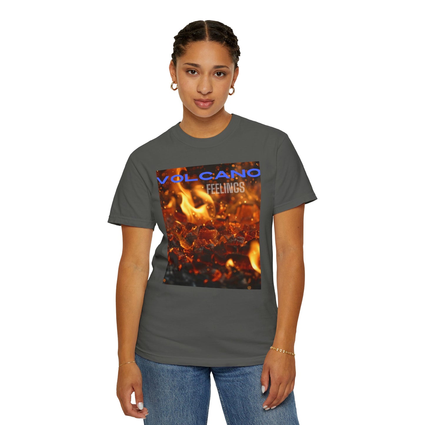 Volcano Feelings, a Unisex Garment-Dyed T-shirt