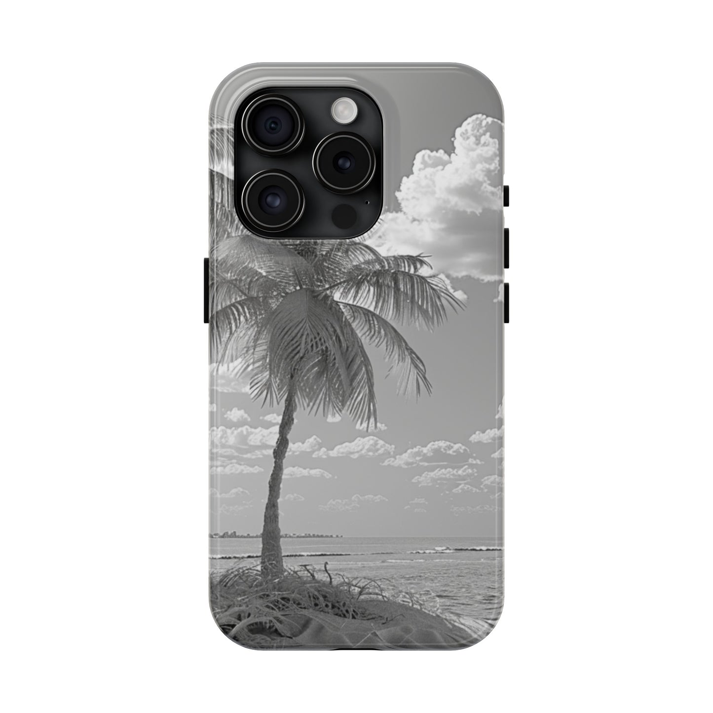 Summer beach-themed in monochrome- phone case