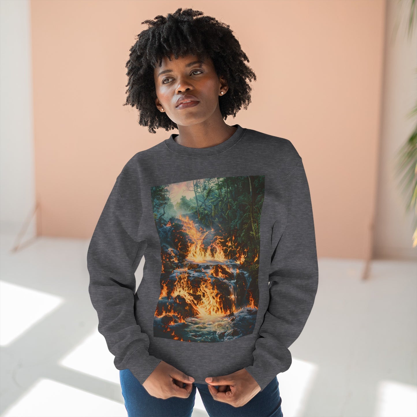 Volcanic forest, Unisex Crewneck Sweatshirt