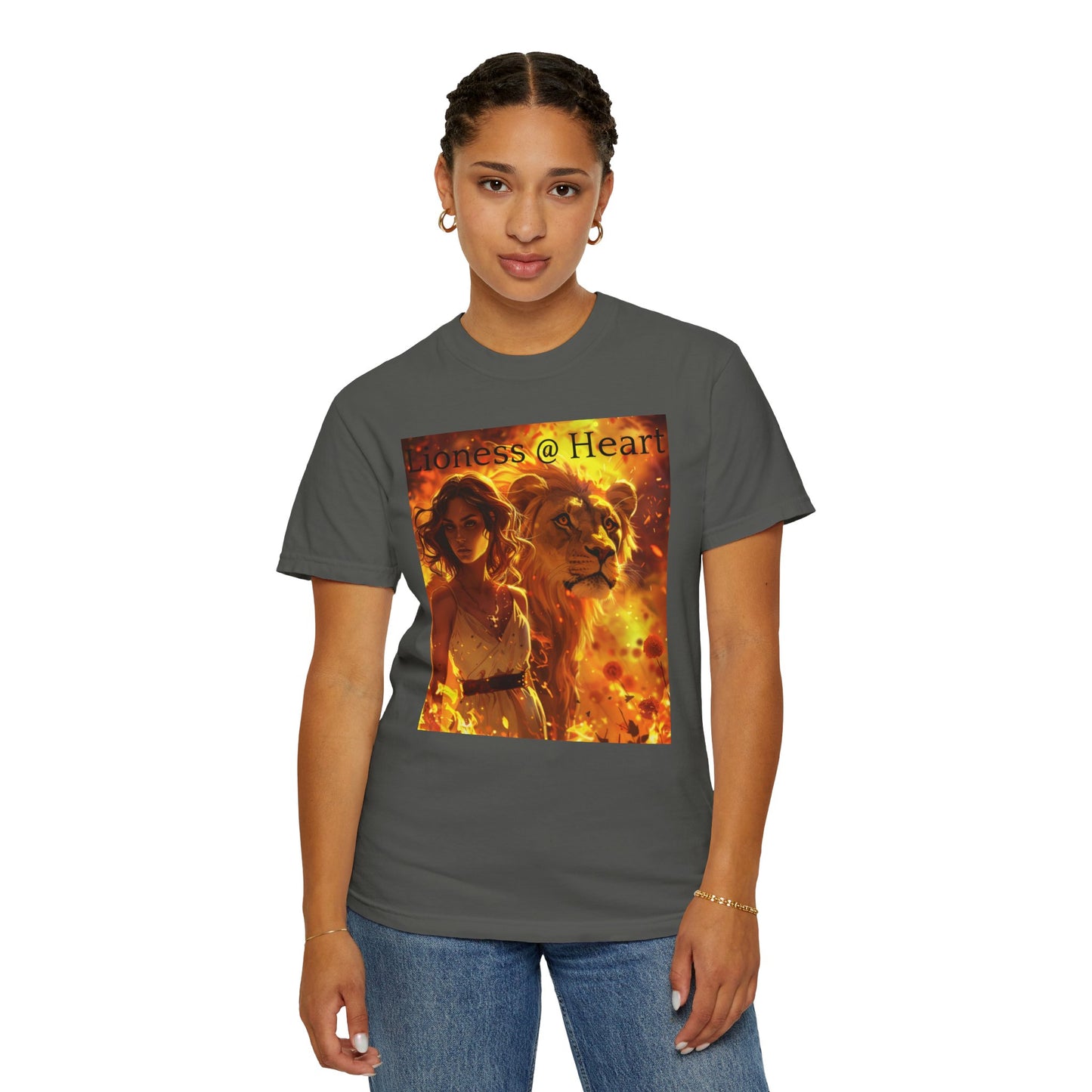 Lioness @ Heart is a Unisex Garment-Dyed T-shirt for trendy and styled people.