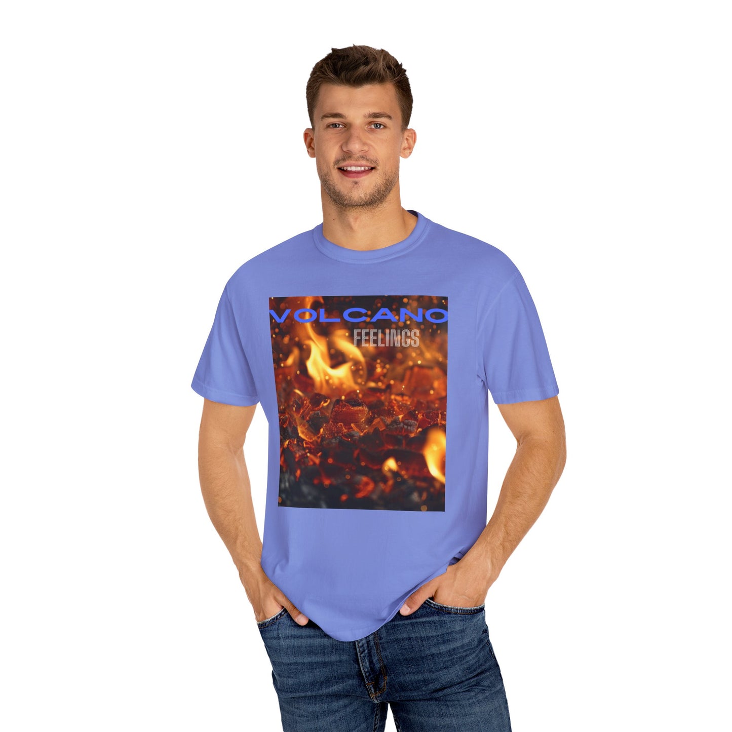 Volcano Feelings, a Unisex Garment-Dyed T-shirt