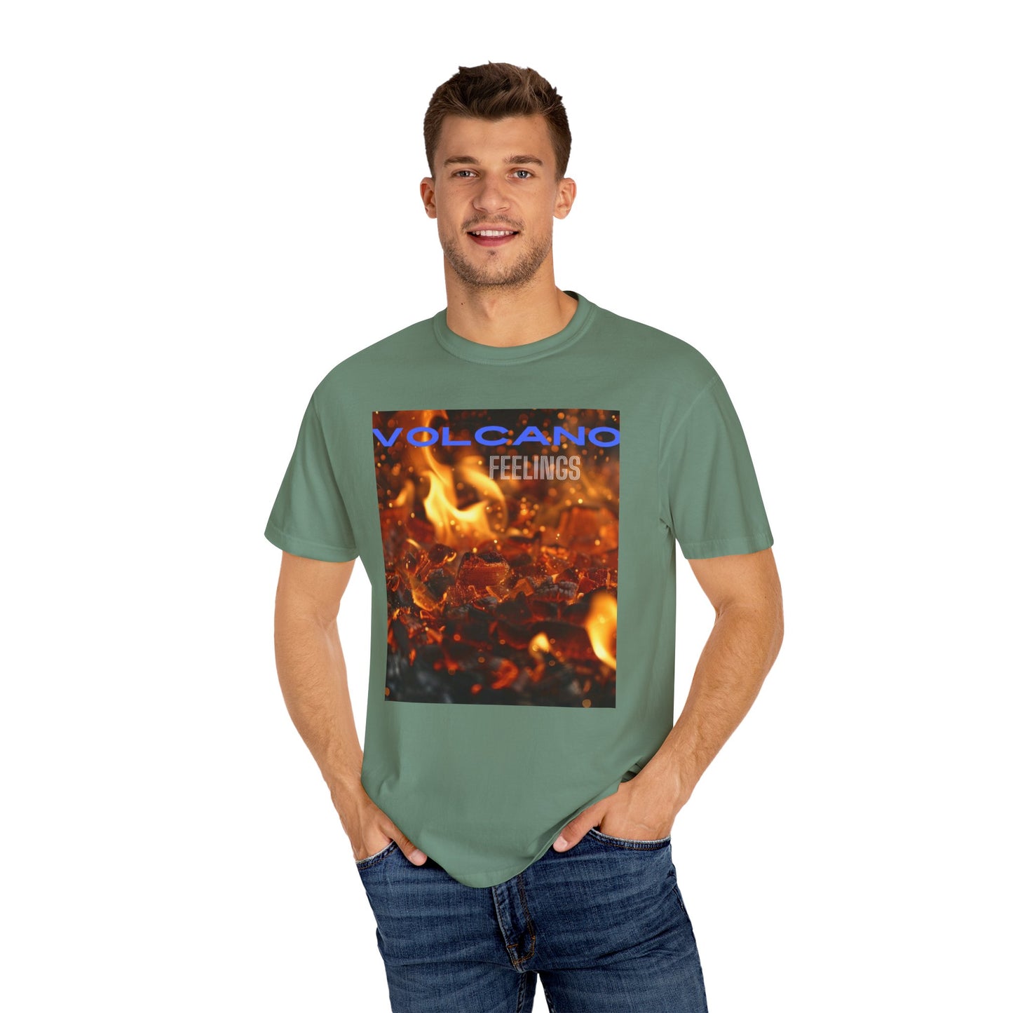 Volcano Feelings, a Unisex Garment-Dyed T-shirt