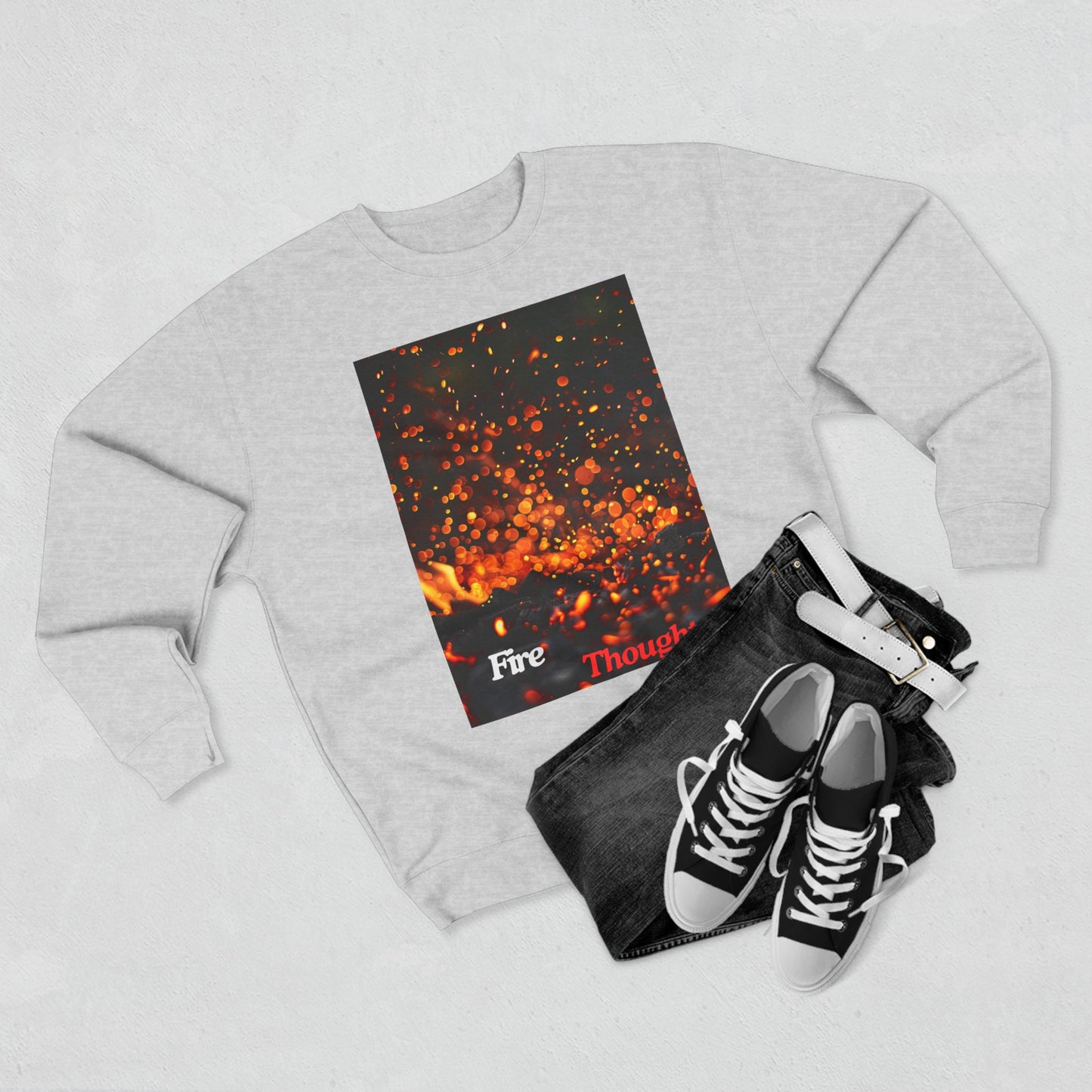 Fire Thoughts, a Unisex Crewneck Sweatshirt