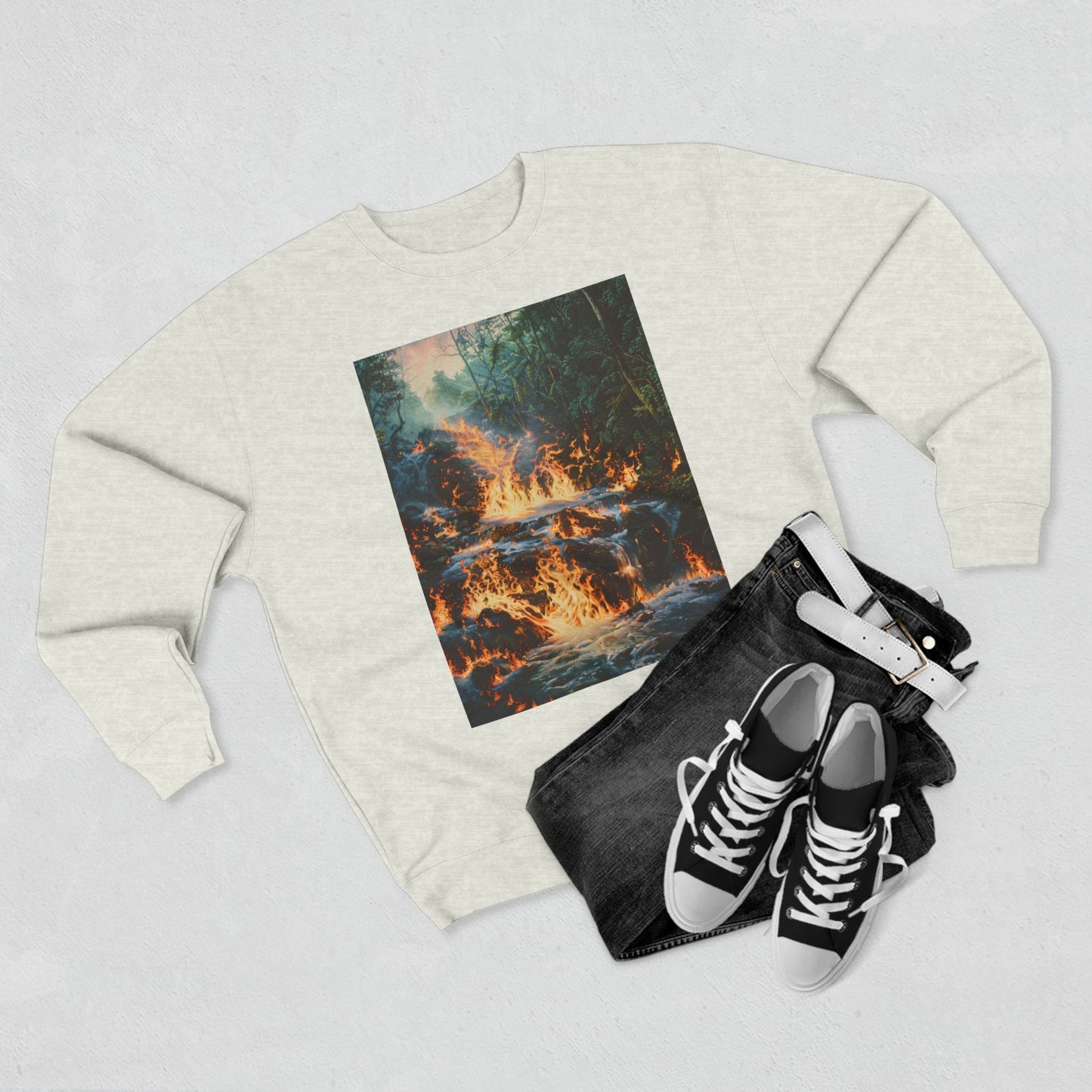 Volcanic forest, Unisex Crewneck Sweatshirt