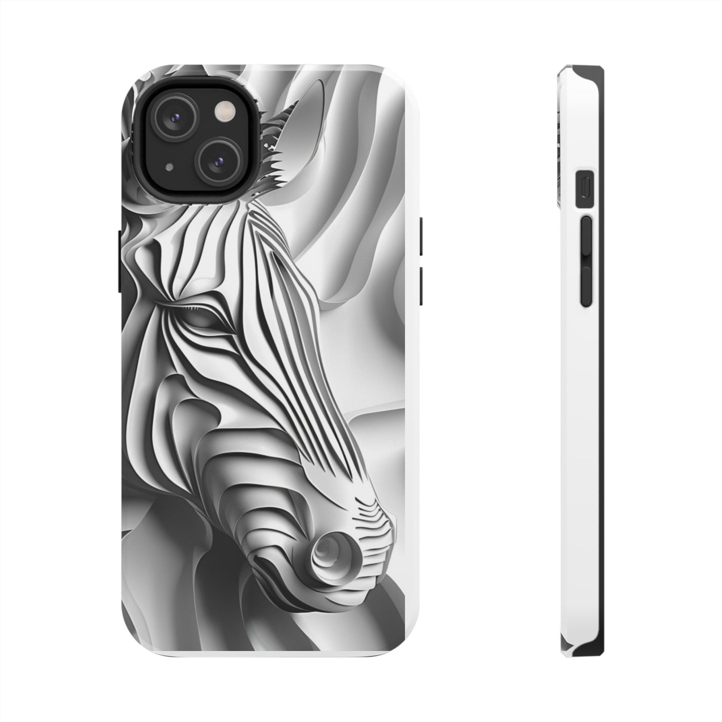 3D Sophisticated Featuring an Elegant Zebra Pattern in Monochrome"