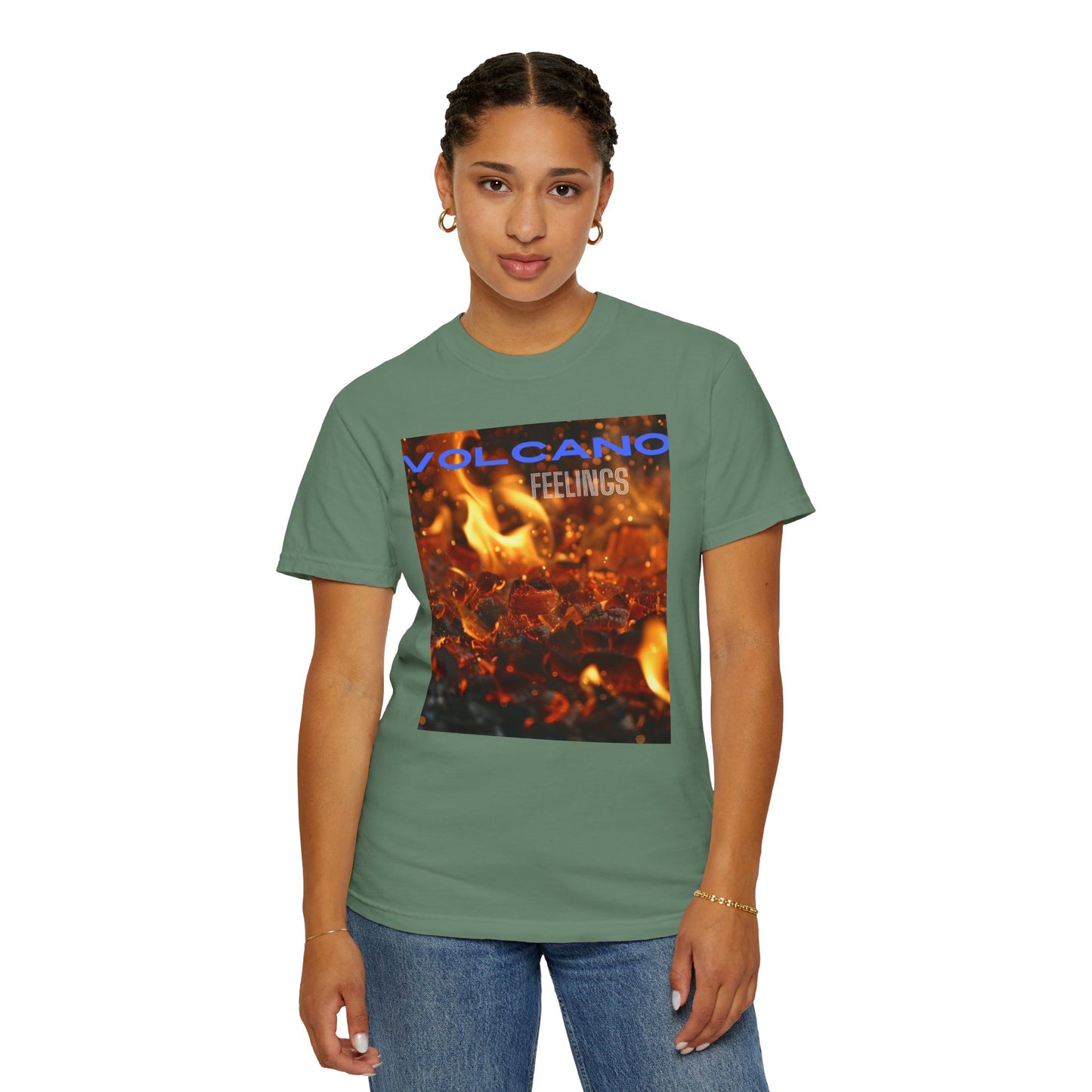 Volcano Feelings, a Unisex Garment-Dyed T-shirt