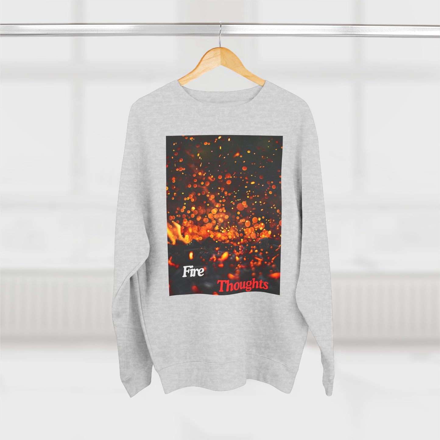 Fire Thoughts, a Unisex Crewneck Sweatshirt