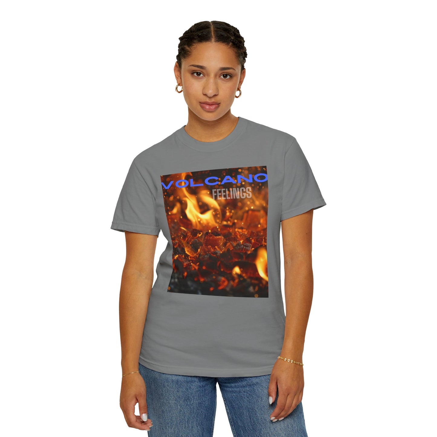 Volcano Feelings, a Unisex Garment-Dyed T-shirt