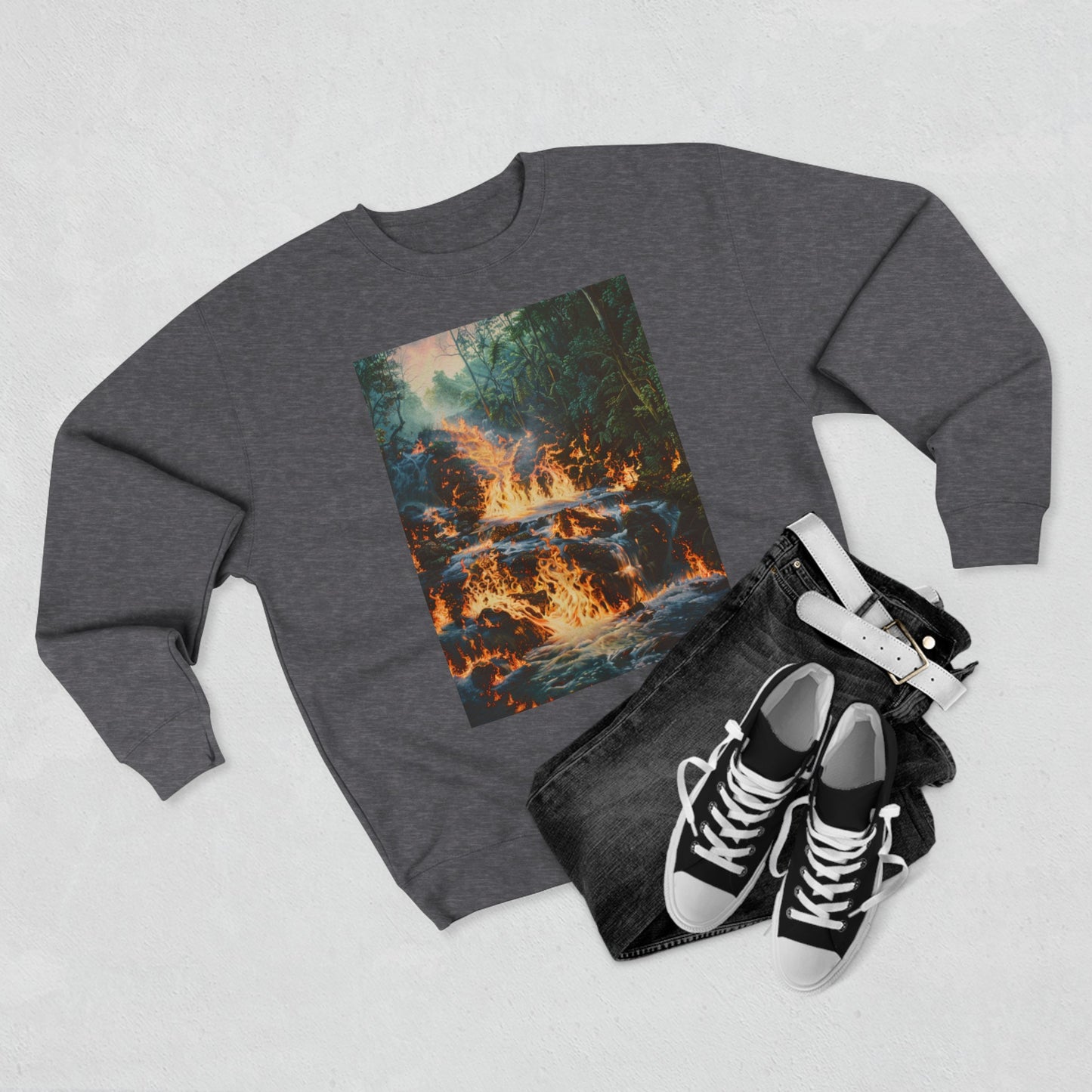 Volcanic forest, Unisex Crewneck Sweatshirt