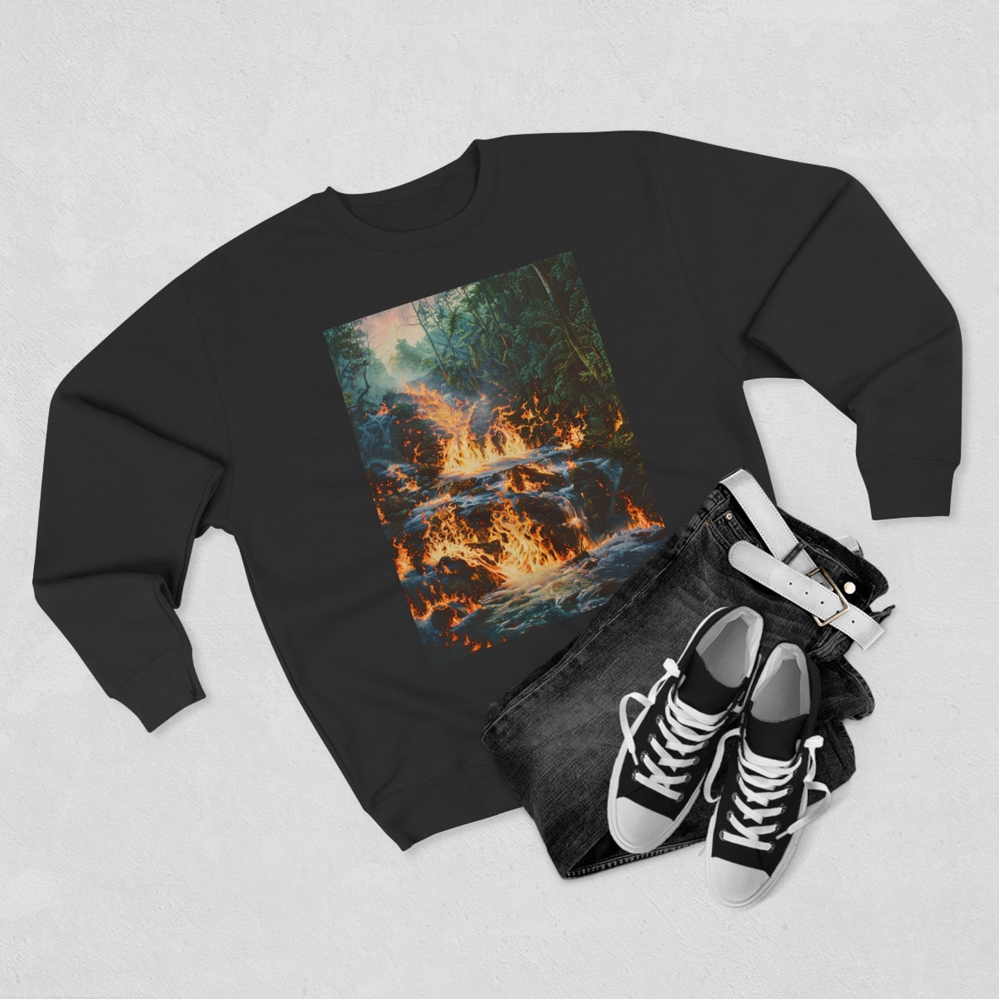 Volcanic forest, Unisex Crewneck Sweatshirt