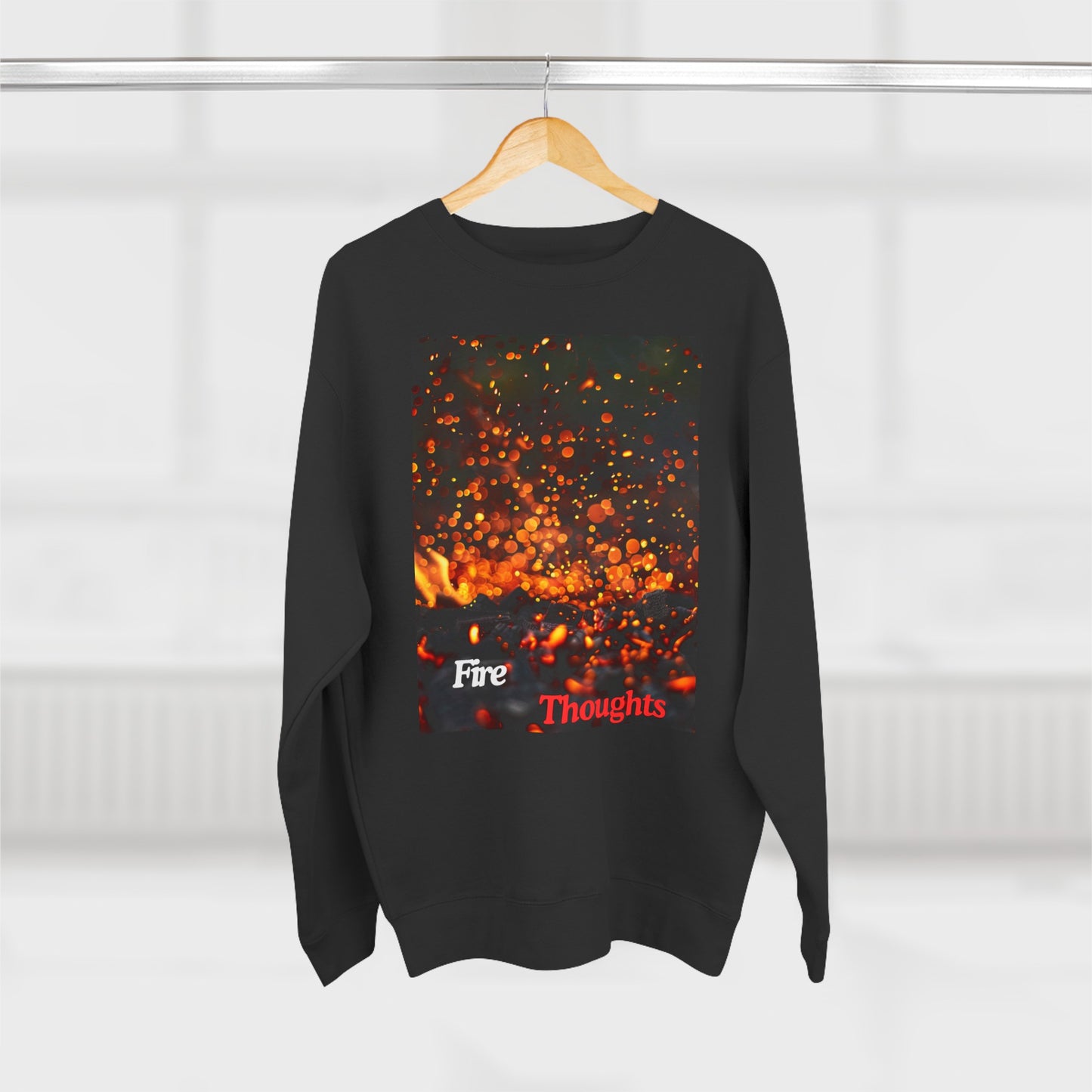 Fire Thoughts, a Unisex Crewneck Sweatshirt