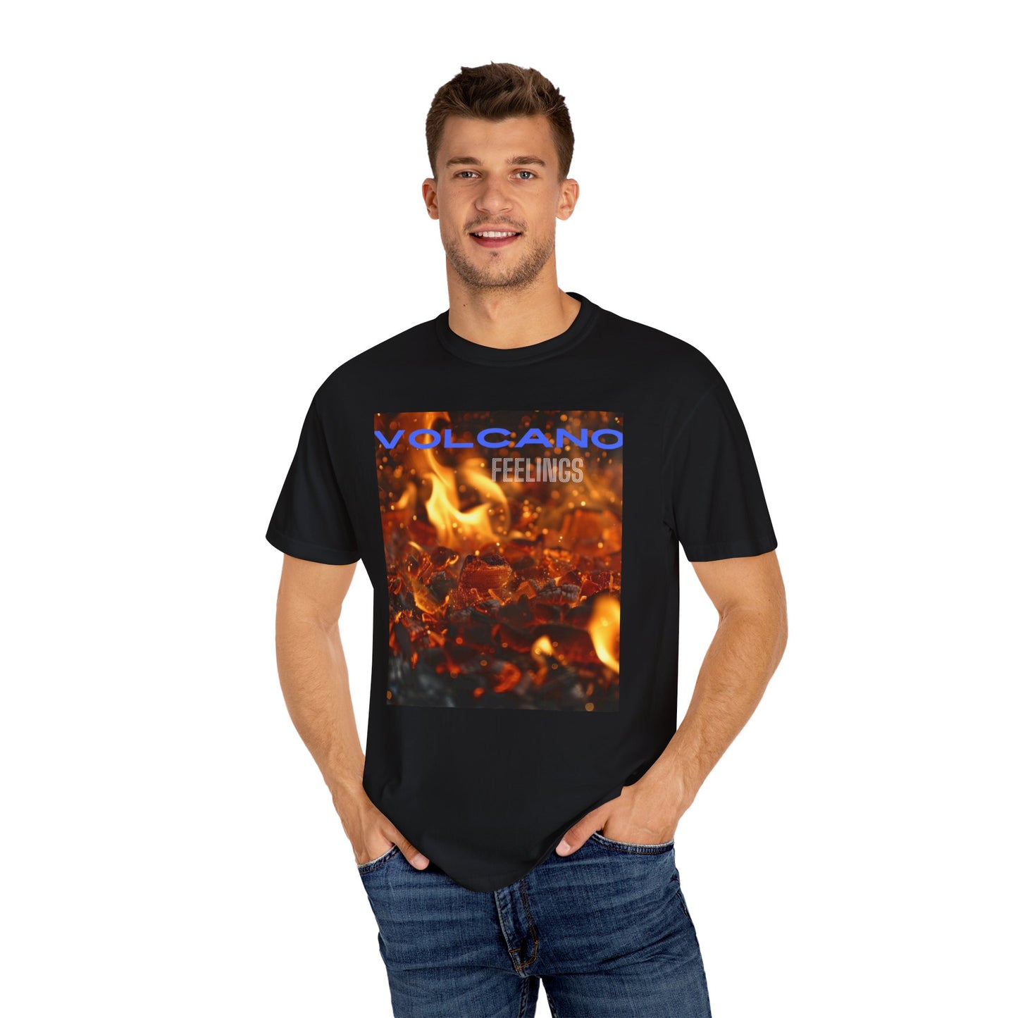 Volcano Feelings, a Unisex Garment-Dyed T-shirt