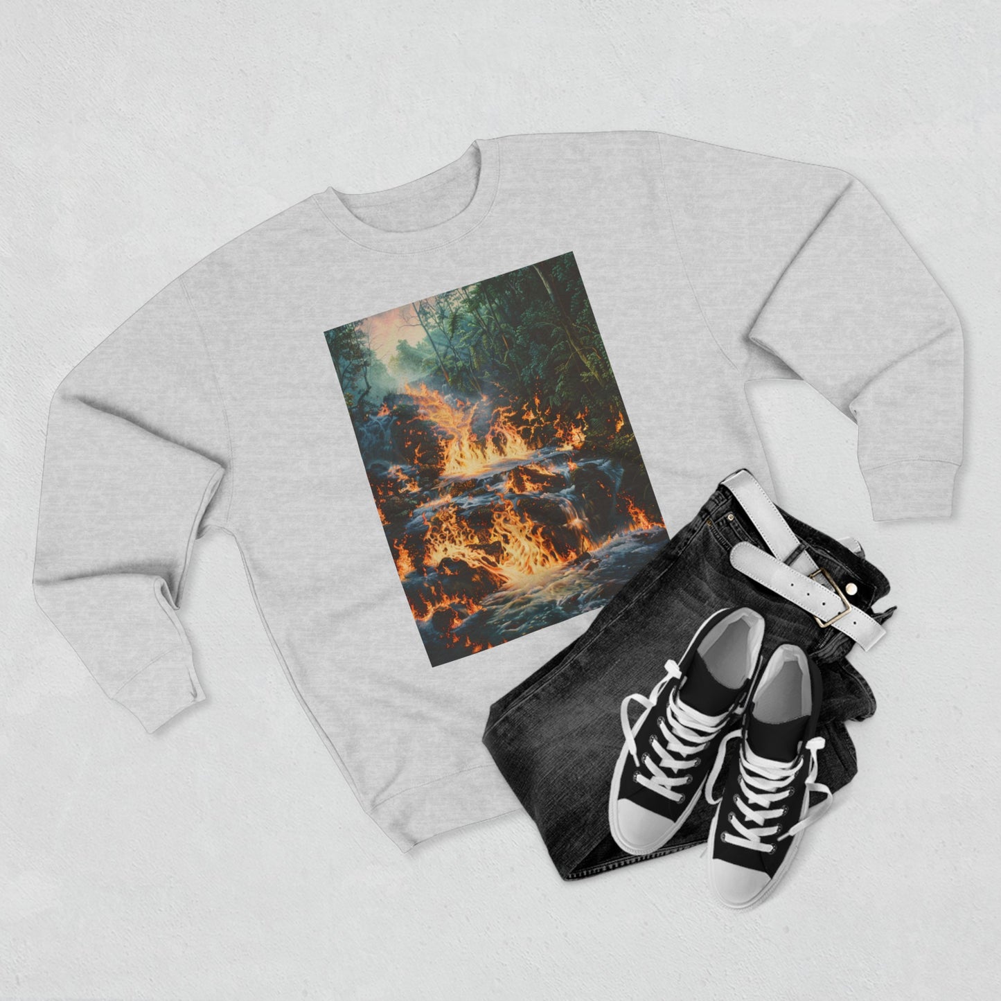 Volcanic forest, Unisex Crewneck Sweatshirt