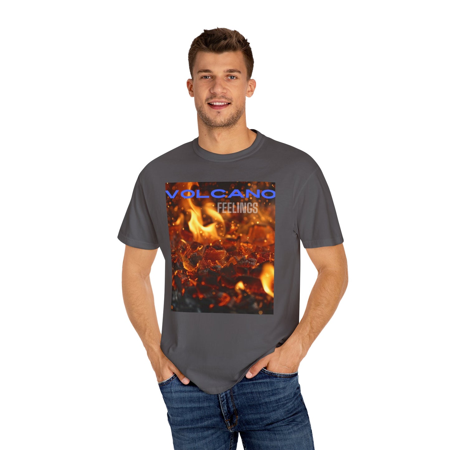 Volcano Feelings, a Unisex Garment-Dyed T-shirt