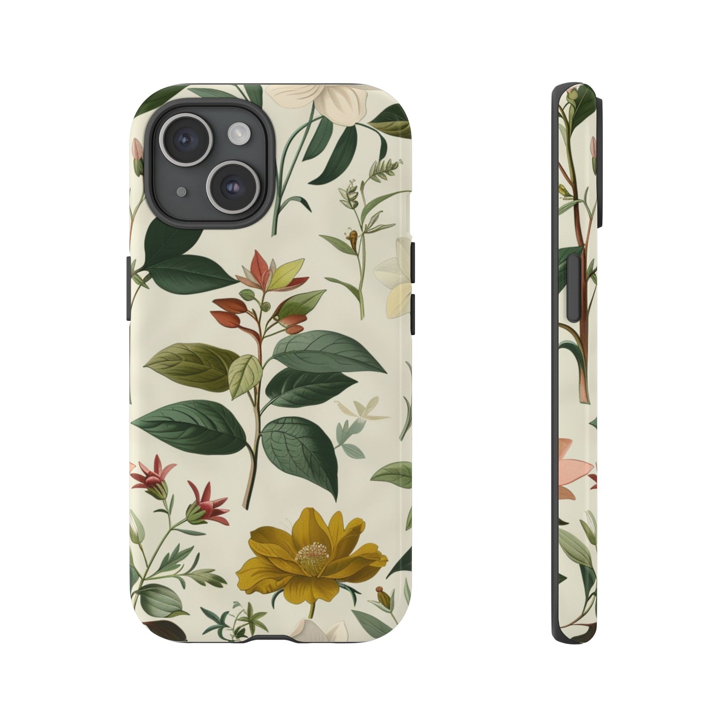 An elegant featuring a vintage botanical illustration in muted tones-