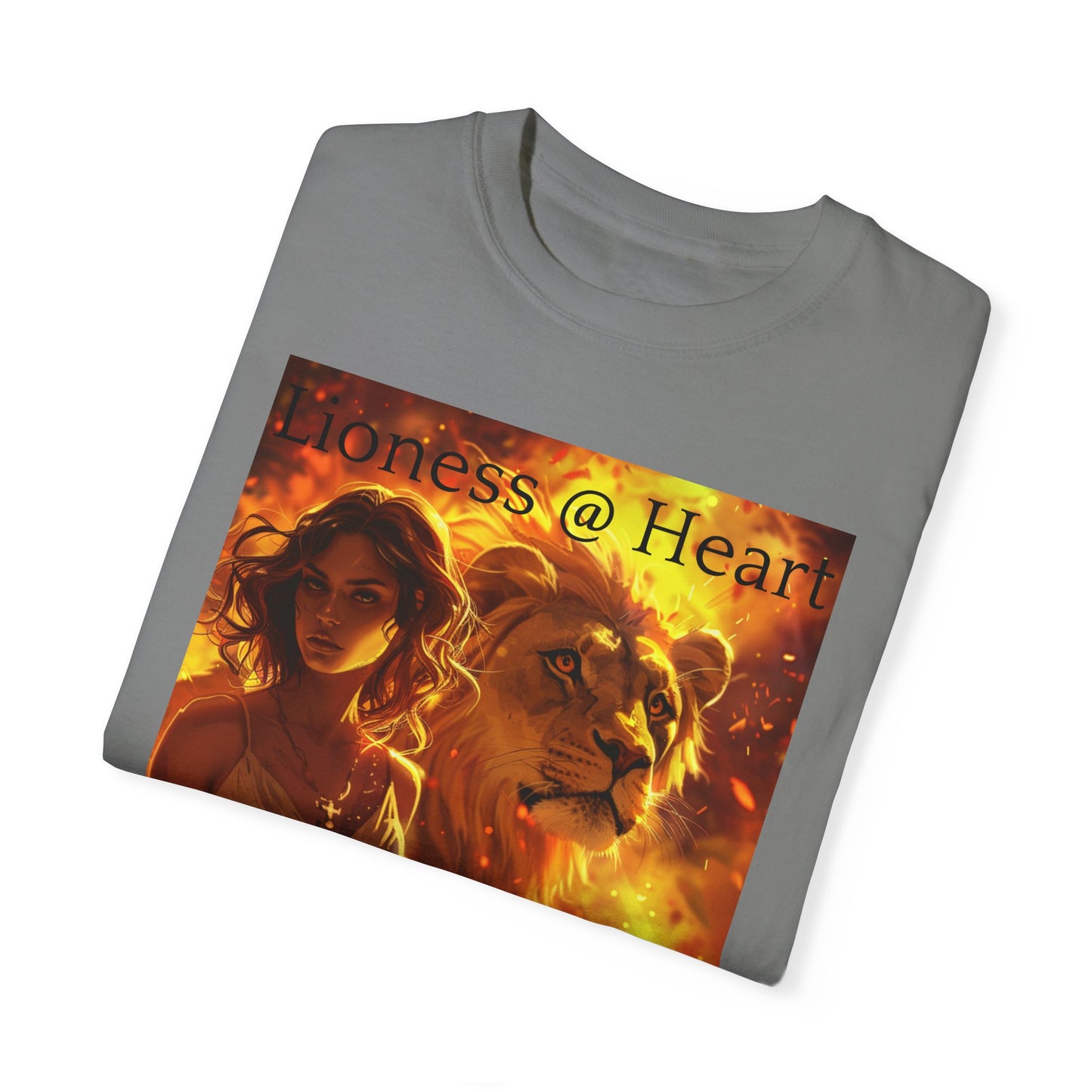 Lioness @ Heart is a Unisex Garment-Dyed T-shirt for trendy and styled people.