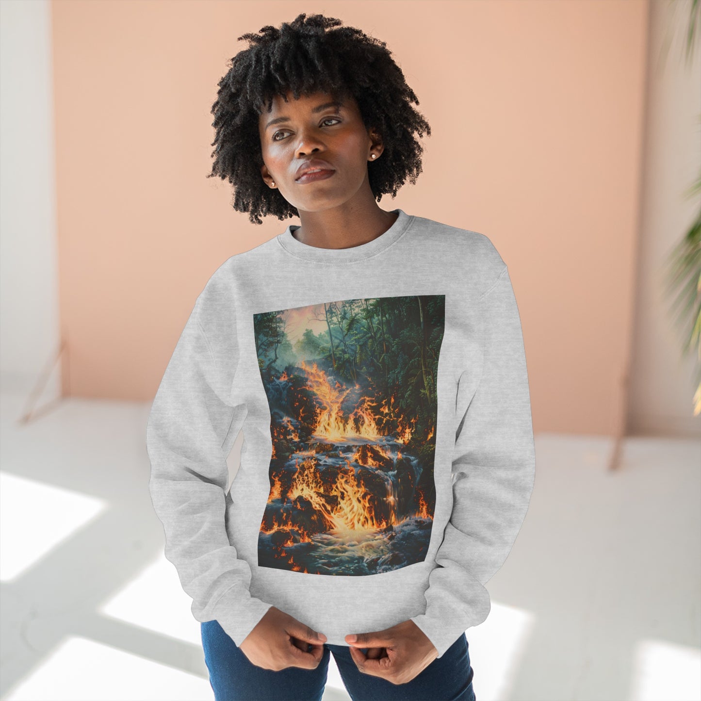 Volcanic forest, Unisex Crewneck Sweatshirt