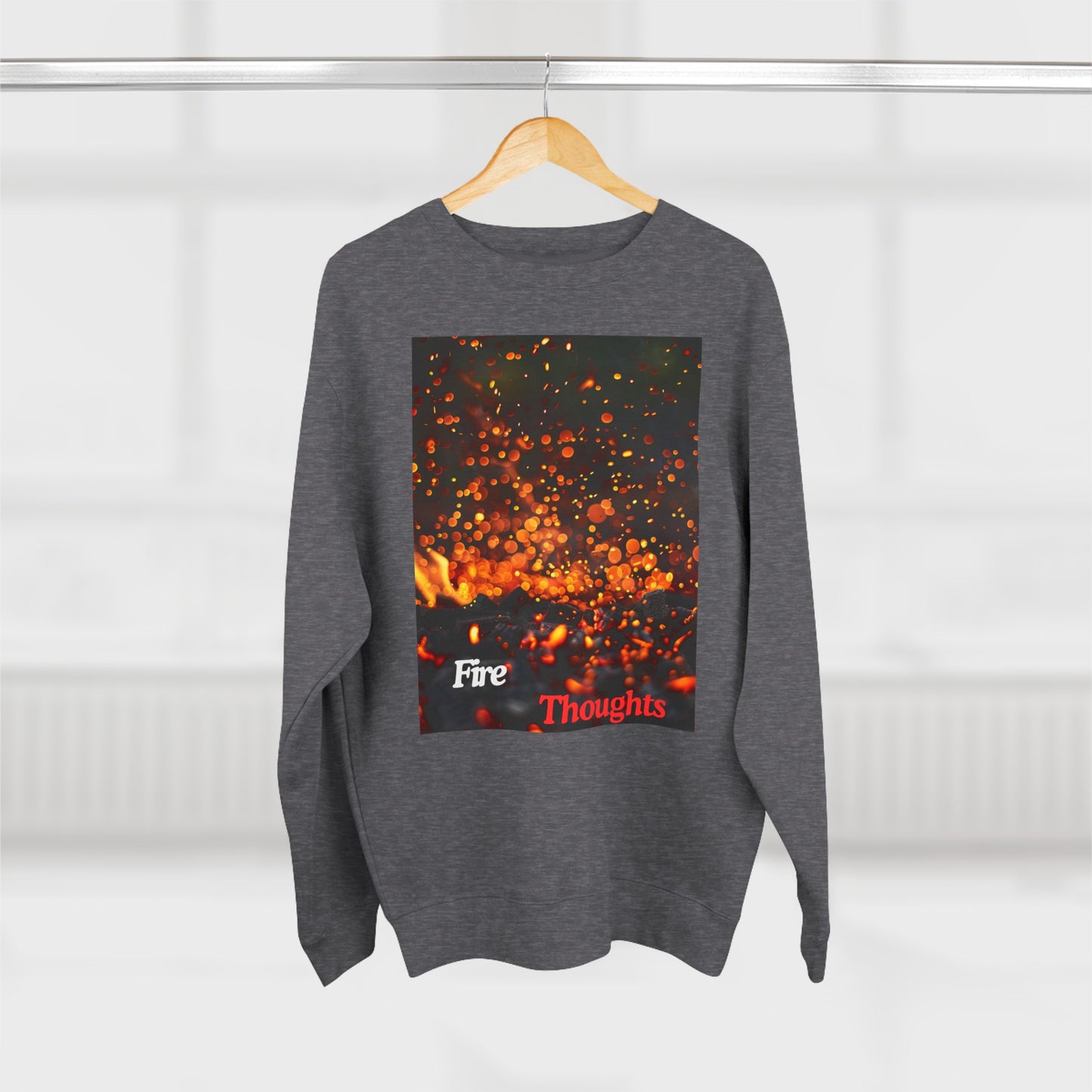 Fire Thoughts, a Unisex Crewneck Sweatshirt