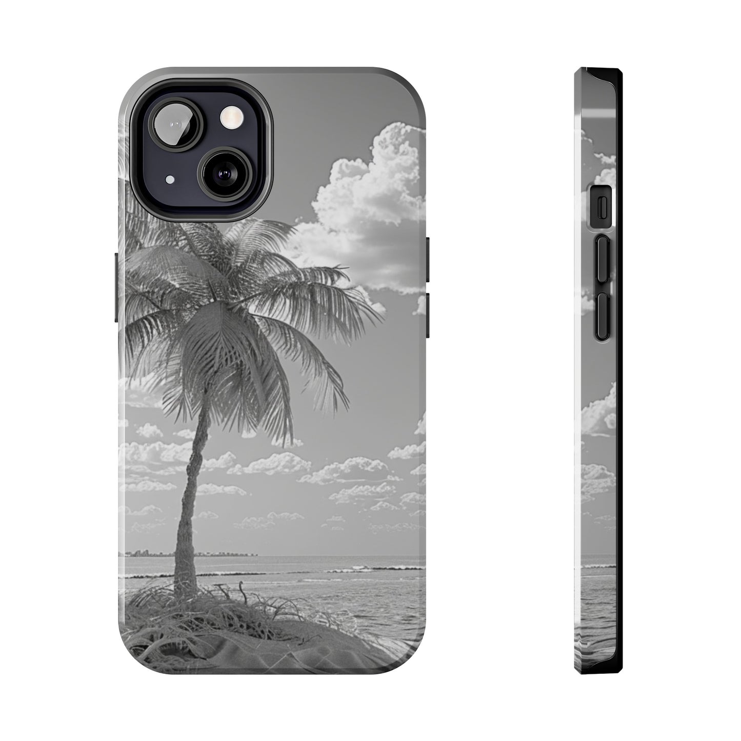 Summer beach-themed in monochrome- phone case