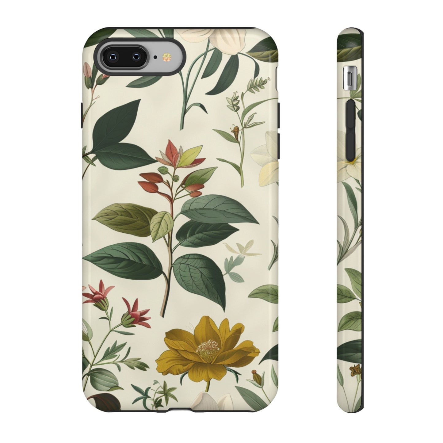 An elegant featuring a vintage botanical illustration in muted tones-