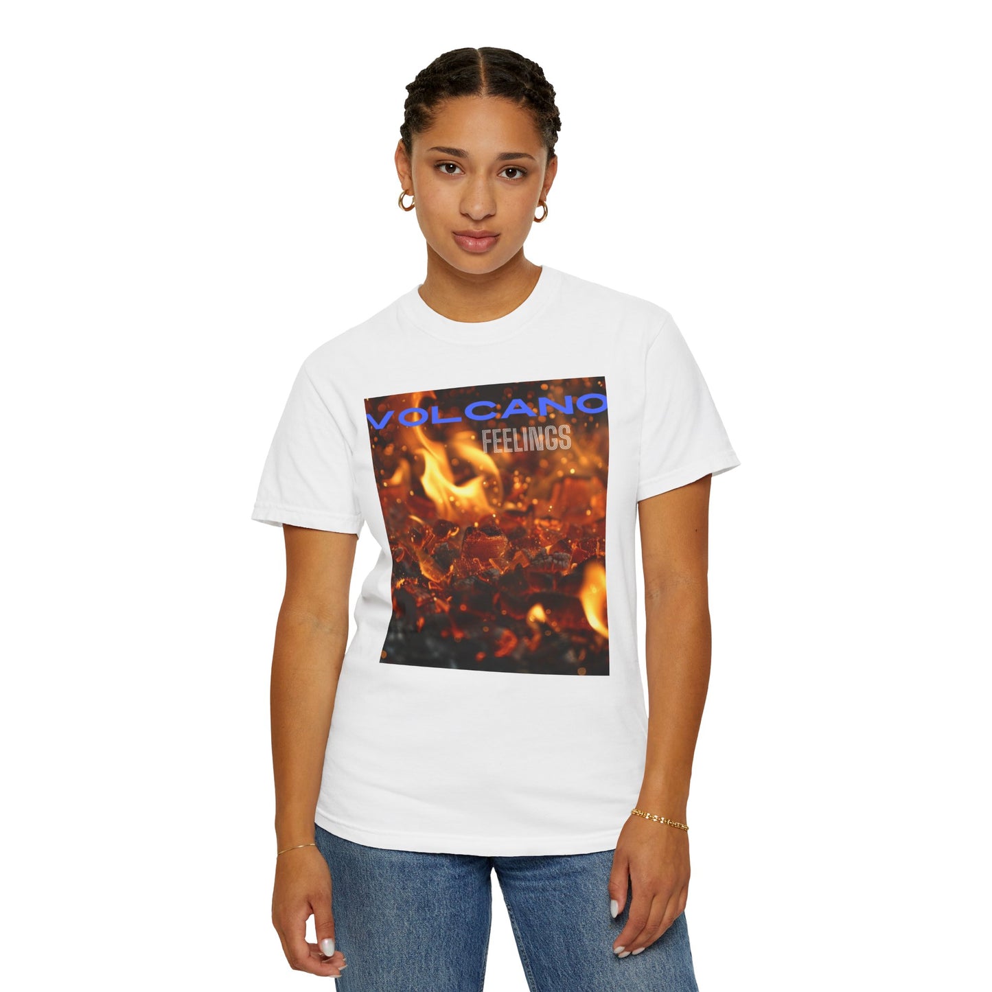 Volcano Feelings, a Unisex Garment-Dyed T-shirt