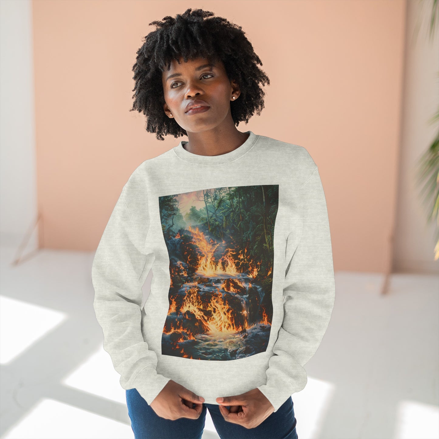 Volcanic forest, Unisex Crewneck Sweatshirt