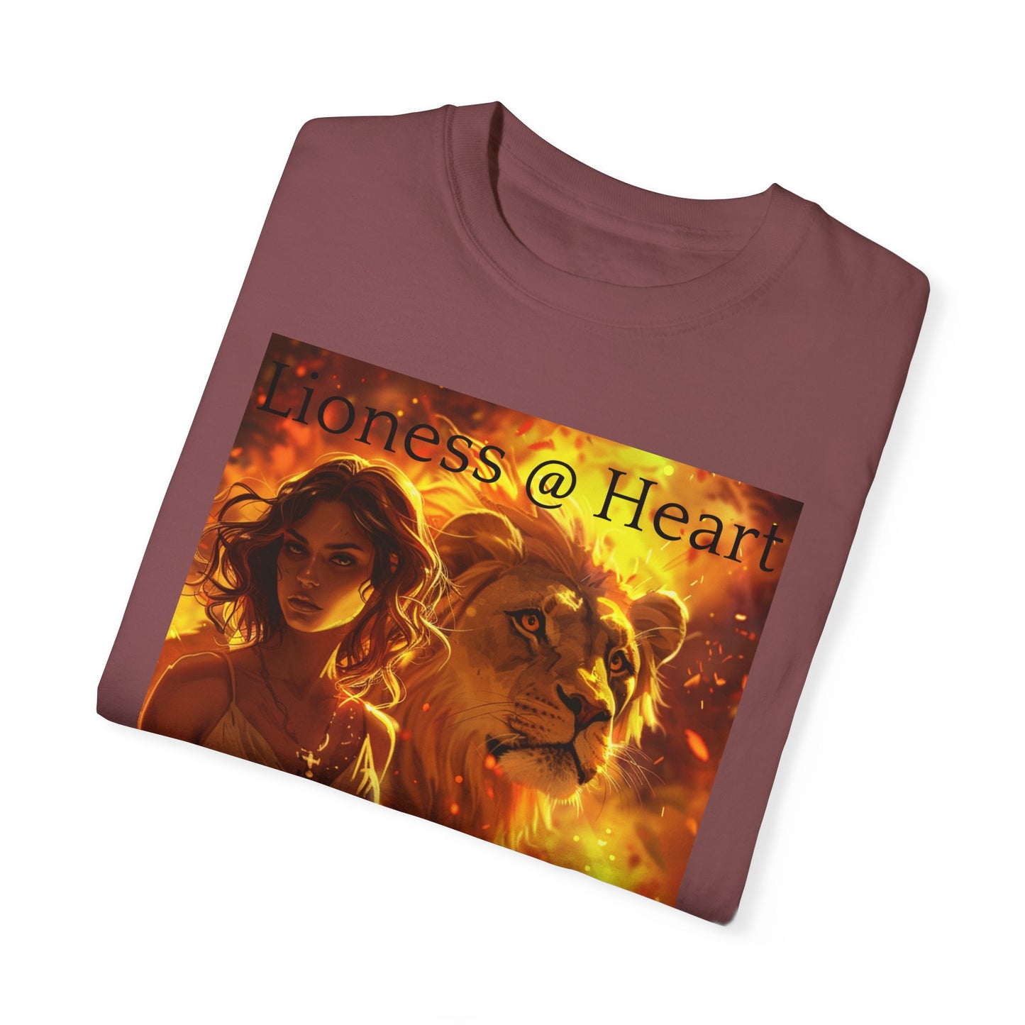 Lioness @ Heart is a Unisex Garment-Dyed T-shirt for trendy and styled people.