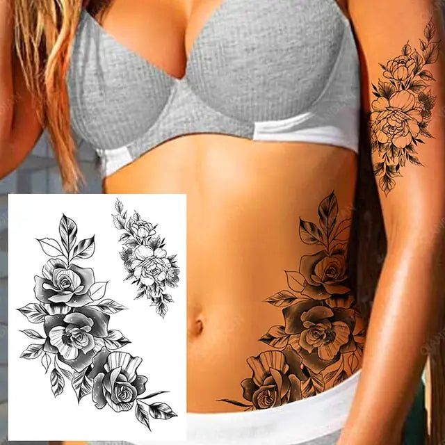 Old School Flowers Tattoos for Women