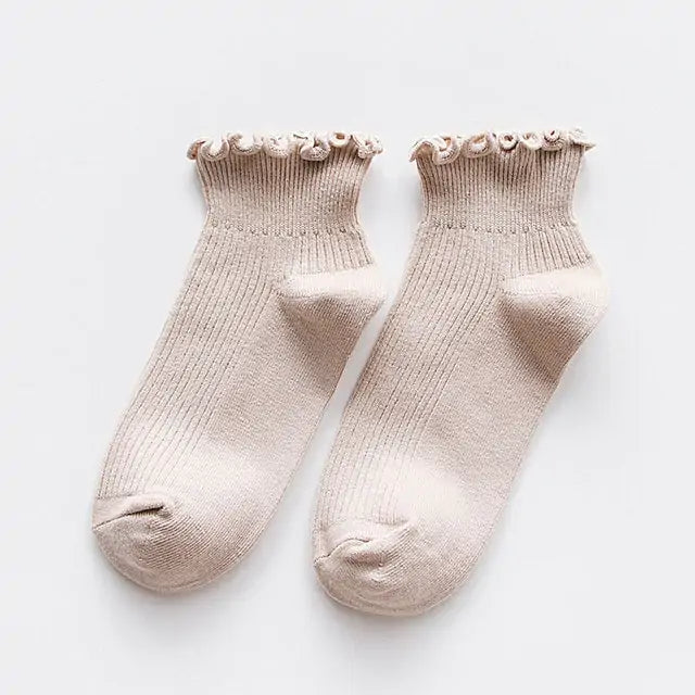 Women Frilly Ruffle Socks Lolita Style