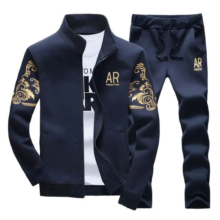 Men's Zipper Sweat Suit Set